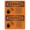 Signmission OSHA WARNING Sign, Moving Belts Can Crush Bilingual, 5in X 3.5in Decal, 3.5" W, 5" L, Landscape OS-WS-D-35-L-12683 - alternate 1